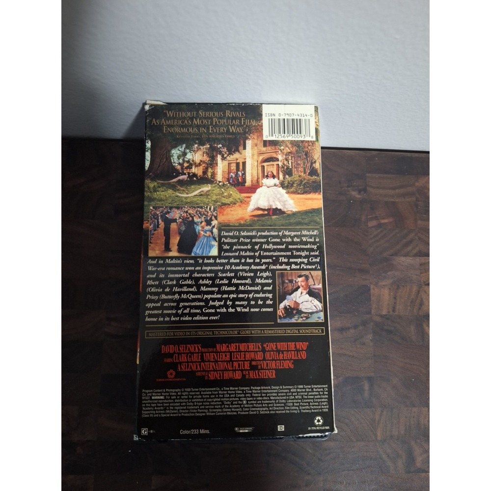 Gone With The Wind VHS 1999 Remastered 2 Tape Box Set Vivien Leigh Clark Gable - Picture 4 of 4